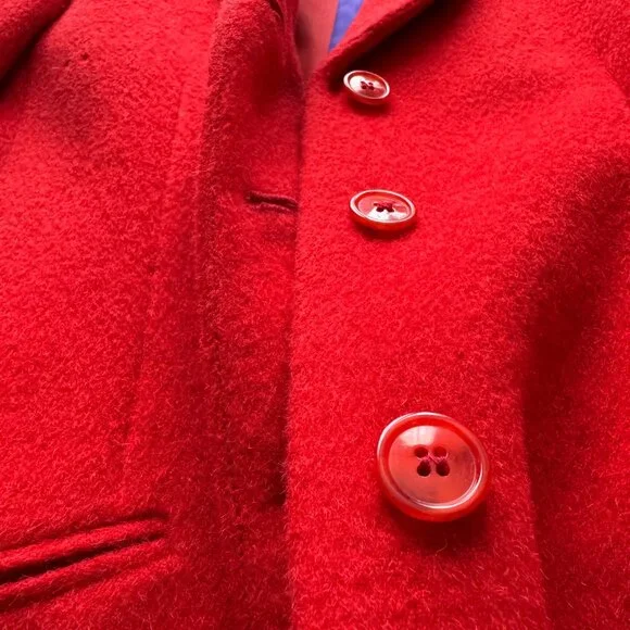 Wool Alpaca Blend Blazer Harvé Benard Red Jacket - Picture 9 of 17